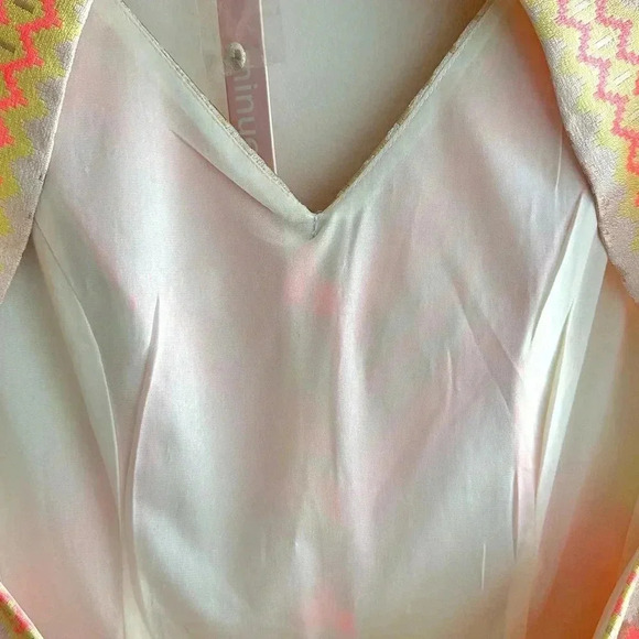 Minuet Aztec Print Neon and Gold Cocktail Dress, Open Back Dress, Medium - Picture 12 of 16